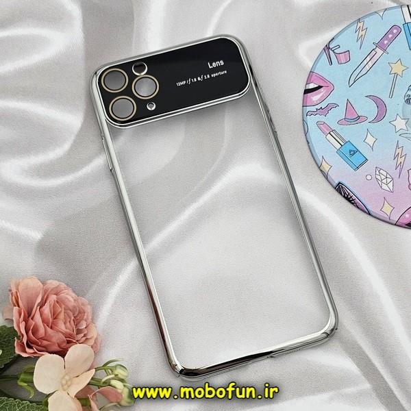 قاب گوشی iPhone 11 Pro Max آیفون طرح طلقی شیشه ای Camera Lens شفاف اورجینال CREATIVE CASE سری Q SERIES رنگ نقره ای سیلور کد 601